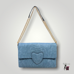 Heart Quilted Flap Crossbody Bag